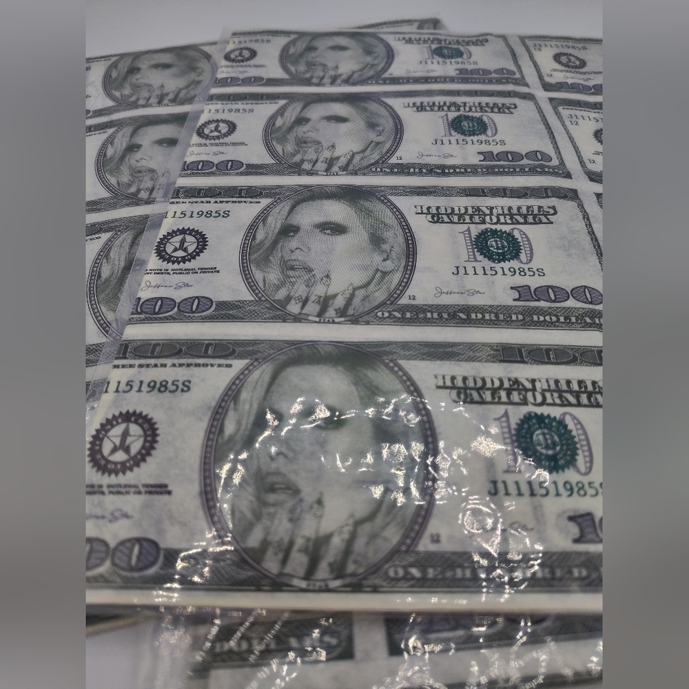 Jeffree Star Money Print Tissue Paper Set of Three (3) Sheets 29.5 x 19.8 Rare - Picture 3 of 3
